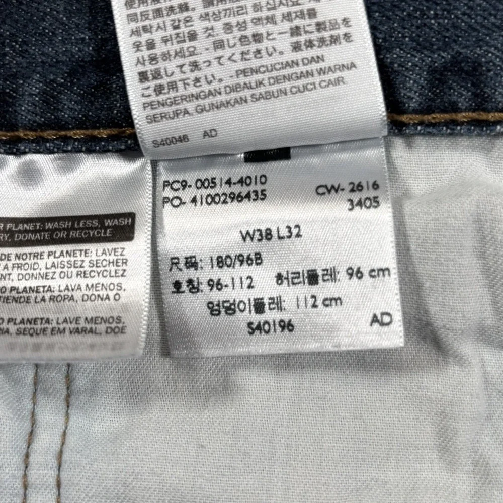 Levis 514 Jeans‎ Mens 38x32 Straight Fit Medium Wash Blue Denim Cotton